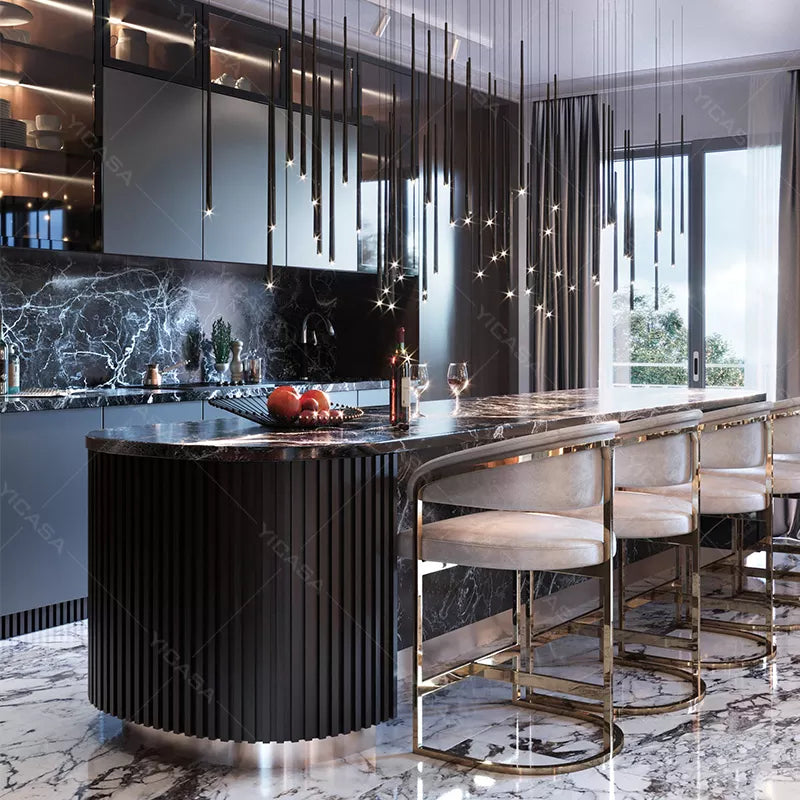 New design black modern kitchen cabinet modular kitchen cabinet price ...
