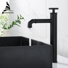 Charger l'image dans la galerie, Deck Mount Cold Hot Water Mixer Gold Basin Faucet Single Hole Retro Industrial Style Brass Basin Sink Faucet