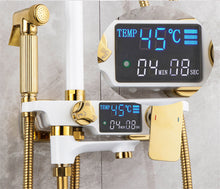 Charger l'image dans la galerie, Shower Head Luxury White and Gold Copper Shower Set Golden Pressurized