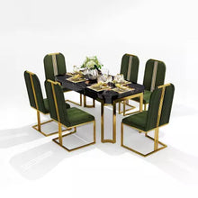 Load image into Gallery viewer, Dining Table Classic Set Furniture Modern Luxury 6seater Stainless Steel and marble Top