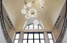 Cargar imagen en el visor de la galería, Modern Glass Bead Ceiling Crystal Chandelier For High Ceiling