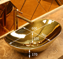 Load image into Gallery viewer, Luxury Wash Golden Basin Sink for Bathroom Dubai Designed