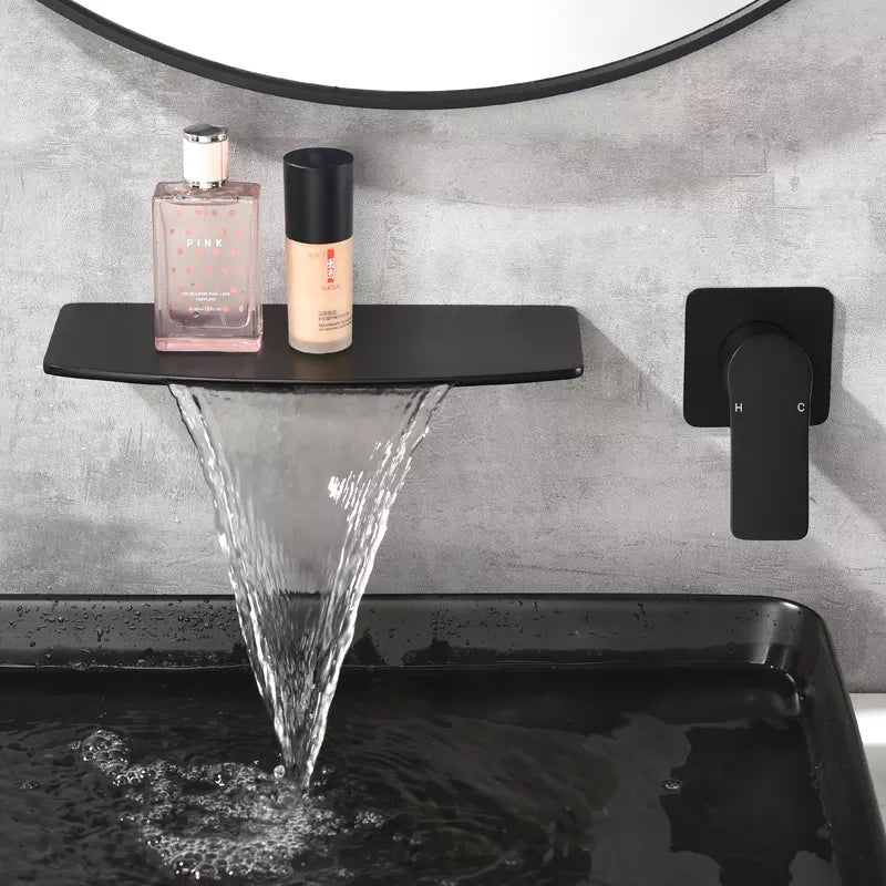 Waterfall Brass Basin Faucet For Bathroom Wide Faucet Cold And Hot Mixer Taps