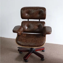 Load image into Gallery viewer, Modern adjustable armrest leather swivel office chair
