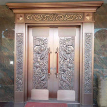 Загрузить изображение в средство просмотра галереи, Luxury Villa Gate Security Double Copper Door (Note: price depends on the size of your door )