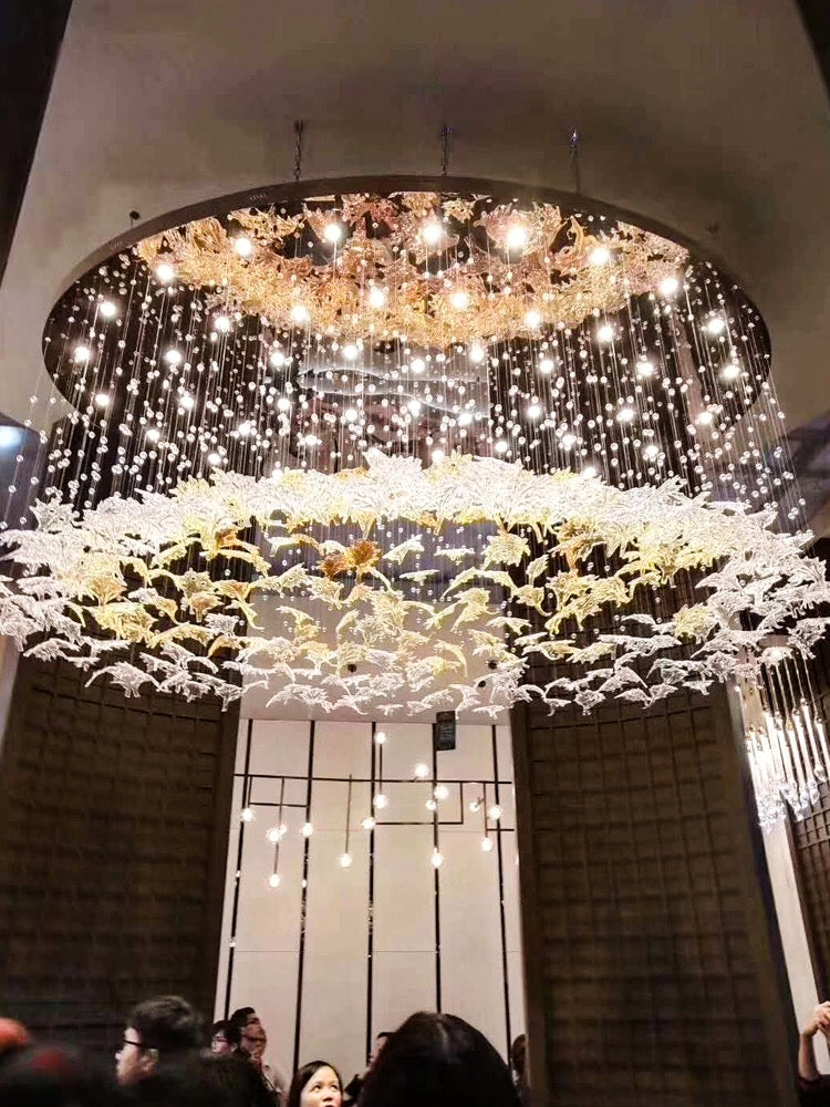 modern design decorative crystal led lighting big chandelier pendant lamp