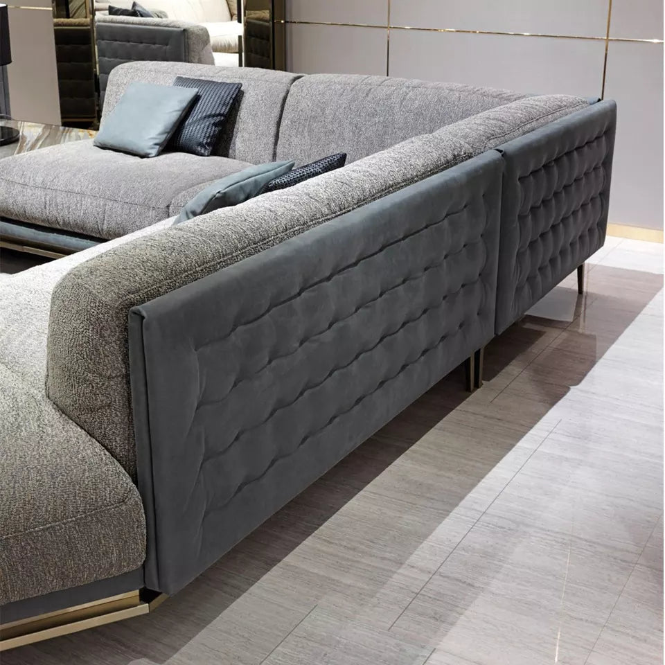 leather home luxury Italian modern design furniture sofa set L shape luxury sectional couch living room sofa