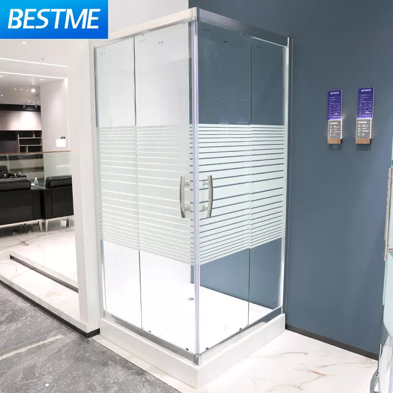 Bathroom sanitary ware shower sliding door glass with edge protector ...
