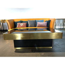 Lade das Bild in den Galerie-Viewer, Deluxe Stainless steel furniture living room glass table square coffee table sets