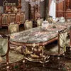 Load image into Gallery viewer, European Style Rococo Dinning Sets Best Price White Dining Table And Chairs Marble Top Solid Wood Center Table Set