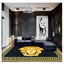 Load image into Gallery viewer, Luxury Carpet Black and White Wool Sink Rug