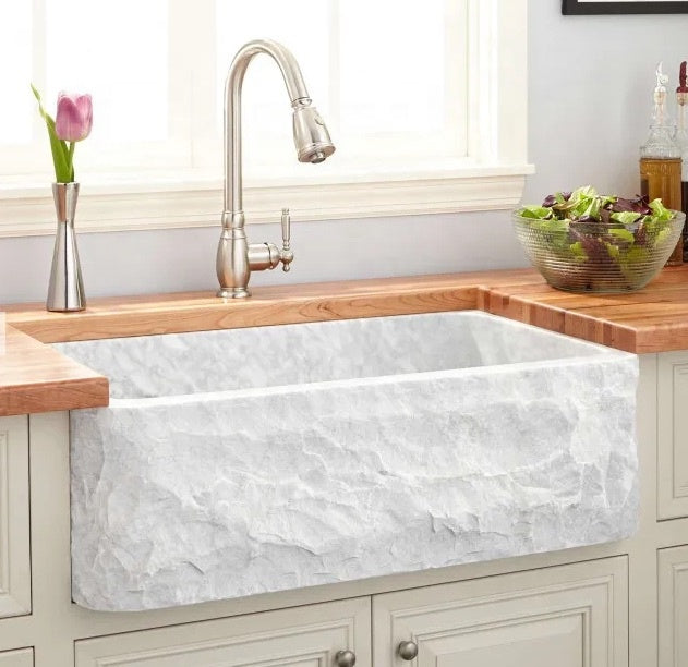 White Color Apron Sink Stone Kitchen Washing Sink Kitchen Washing Basin