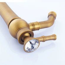 Charger l'image dans la galerie, Porcelain Diamond Antique Single Handle Bathroom Basin Faucet Mixer Taps