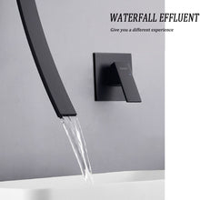 Load image into Gallery viewer, Modern Chrome Waterfall Spout Wall Mount Basin Faucet Single Handle Mixer Tap Concealed Bathroom Sink