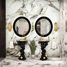 Load image into Gallery viewer, Italian Luxury Wash Basin Pedestal Stainless steel and Brass