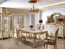 Load image into Gallery viewer, Antique home furniture luxury classic (old) grey dining chairs strong carving wooden tufted dining chair