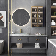 Load image into Gallery viewer, Rock plate bathroom cabinet modern simple light luxury solid wood