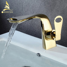 Charger l'image dans la galerie, Black Basin Mixer Taps 855771 Single Handle Deck Mount Gold Tap Brass Basin Sink Faucet