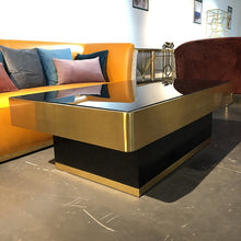 Lade das Bild in den Galerie-Viewer, Deluxe Stainless steel furniture living room glass table square coffee table sets