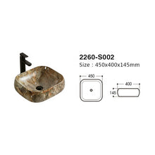 Load image into Gallery viewer, New Ceramic Bathroom Accessories Wash Basin Marble Inspired Brown