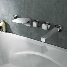 Cargar imagen en el visor de la galería, Bathroom wall mount Widespraed 5pcs LED Light Waterfall tap Spout Bathtub Faucet with Hand Shower