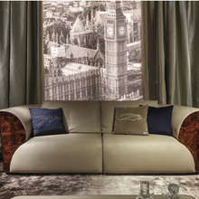 Load image into Gallery viewer, High quality Italy design veneer finish living room set 3 seater leather sofa