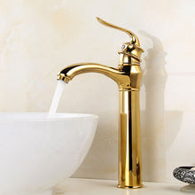 Load image into Gallery viewer, Single Countertop Gold Finish Basin Mixer Tap Faucet