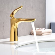 Load image into Gallery viewer, Gold Plated Washroom Faucet Single Handle