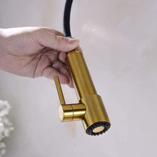 Charger l'image dans la galerie, Kitchen Faucet Spring Arc Kitchen Faucet with Sprayer Bass Pull Down Black and Gold Kitchen Faucet