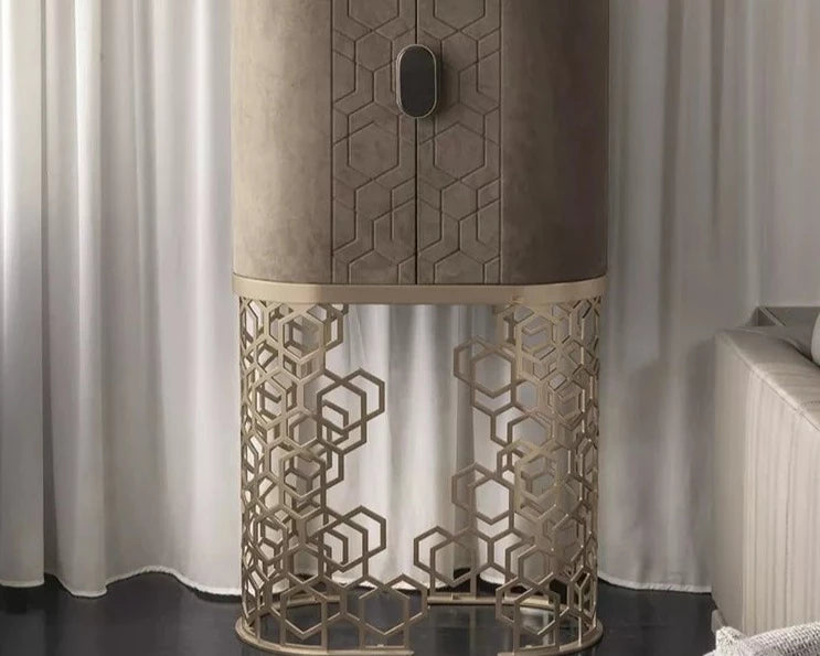 Customizable Italian Modern Sideboard Luxury Side Cabinet Soild Wood Double Swing Door Console Cabinet