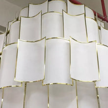 Load image into Gallery viewer, Copper parchment chandelier customize ceiling luxury large hotel chandelier for high ceilings