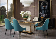 Load image into Gallery viewer, Luxury modern furniture wood and stainless steel dining room set