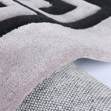 Load image into Gallery viewer, Luxury Carpet Black and White Wool Sink Rug