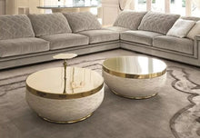 Load image into Gallery viewer, Italian luxury marble coffee table round stainless steel coffee tables furniture living room bowl shape tea center table