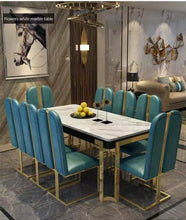Load image into Gallery viewer, Dining Table Classic Set Furniture Modern Luxury 6seater Stainless Steel and marble Top