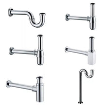 Lade das Bild in den Galerie-Viewer, Matte Black Bathroom Vessel Sink Vanity P-Trap Drainer Pop Up Drain Stopper