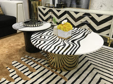 Load image into Gallery viewer, Luxury Home Coffee Shop Furniture Zebra Stripes Steel Coffee Table