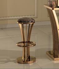 Load image into Gallery viewer, Modern home bar furniture stainless steel frame high fabric padded bar stool bar chair