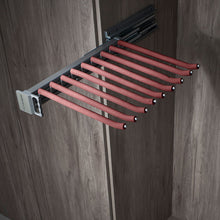 Загрузить изображение в средство просмотра галереи, Pull Out Closet Pants Hanger Bar Steel SIDE Mounted Trousers Rack Clothes Organizers with 9 Arms for Space Saving