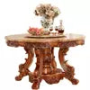Cargar imagen en el visor de la galería, dinning room set with marble top dining room furniture luxury dining table set 6 seater with chair royal round dining table