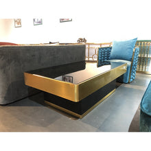 Lade das Bild in den Galerie-Viewer, Deluxe Stainless steel furniture living room glass table square coffee table sets