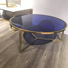 Load image into Gallery viewer, Contemporary Luxury Visionnaire Glass Stainless Steel Center Table Round Glass Coffee Table