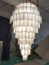 Load image into Gallery viewer, Copper parchment chandelier customize ceiling luxury large hotel chandelier for high ceilings
