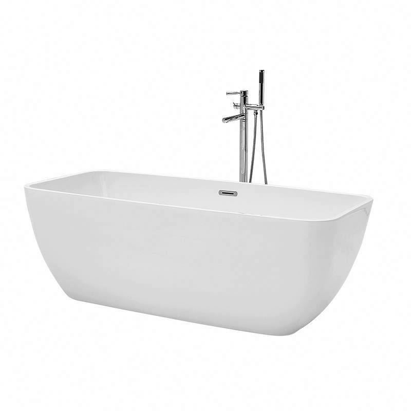 Bathroom Modern Design Resin Stone Bathtub Solid Surface Acrylic white Bath Tub