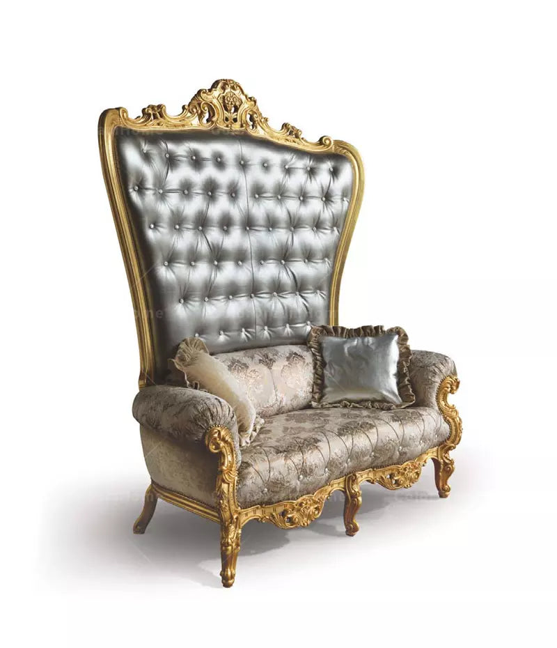 Luxury King & Queen Throne Chair Silver