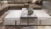 Load image into Gallery viewer, Designer home decor stainless steel leg marble coffee table design tea table end table living room furniture