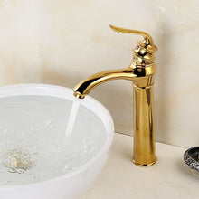 Load image into Gallery viewer, Single Countertop Gold Finish Basin Mixer Tap Faucet