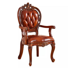 Load image into Gallery viewer, Luxury French royal European classic solid wood carved timber dining room furniture 8 seater chair dining table set