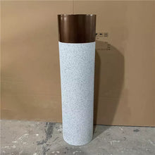 Load image into Gallery viewer, White Grey Natural Stone Big Cylinder Shape Flower Pot With Bronze Rim