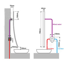 Load image into Gallery viewer, Modern Chrome Waterfall Spout Wall Mount Basin Faucet Single Handle Mixer Tap Concealed Bathroom Sink